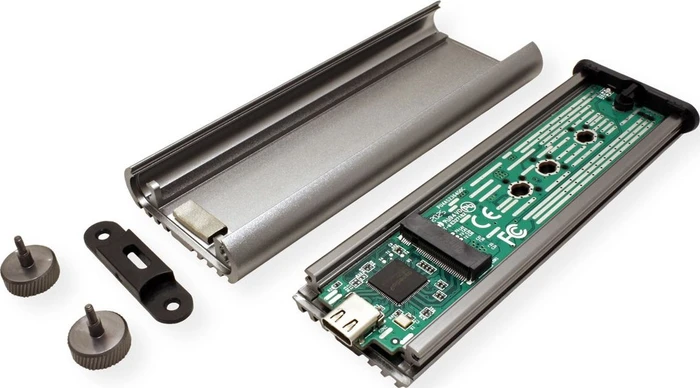Roline / Secomp M.2 PCIe NVMe SSD zu USB 3.2 Gen 2x2 Aluminium Gehäuse, USB-C 3.2