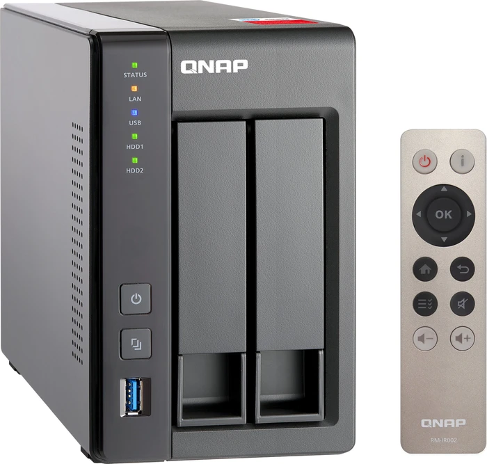 QNAP Turbo Station TS-251+, 2GB RAM, 2x RJ-45 1000Base-T, 2x USB-A 3.0