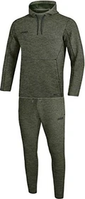 Jako Premium Basics mit Kapuzensweat Trainingsanzug khaki/meliert