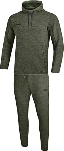 Jako Premium Basics mit Kapuzensweat Trainingsanzug khaki/meliert