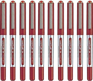 Uni-Ball Eye Micro UB-150 Tintenroller (Mine) rot/silber, 10er-Pack