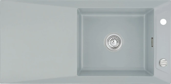systemceram Siro 100 Einbau Becken rechts mit Ablauffernbedienung titan