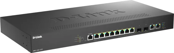 D-Link DMS-1250 Rackmount 2.5G Smart Switch, 10x RJ-45, 2x SFP+, 240W PoE+