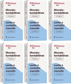 Redcare Monatskontaktlinse, -2.00 Dioptrien, 6 Stück