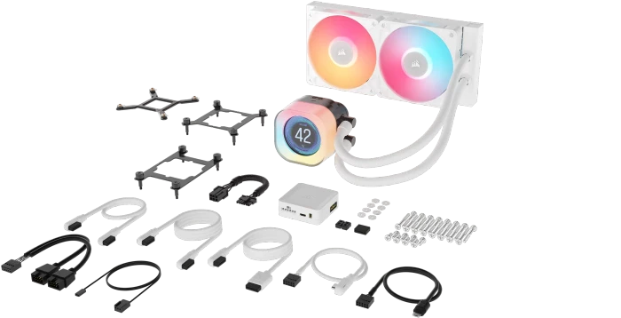 Corsair iCUE LINK Titan 240 RX LCD RGB, weiß