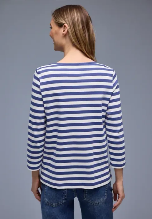Street One Gestreiftes Shirt langarm amparo blue (Damen)