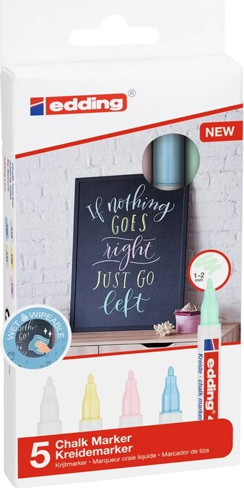 edding 4085 Kreidemarker pastell sortiert, 5er-Set