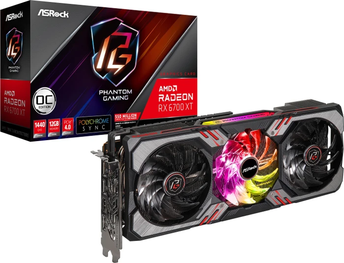 ASRock Radeon RX 6700 XT Phantom Gaming D OC, RX6700XT PGD 12GO, 12GB GDDR6, HDMI, 3x DP