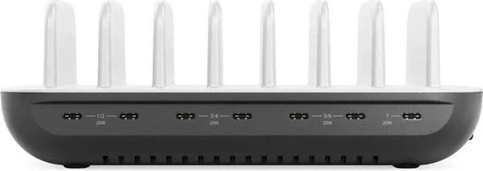 Alogic Powerfin 7-Port Desktop Charging Station 80W weiß/schwarz