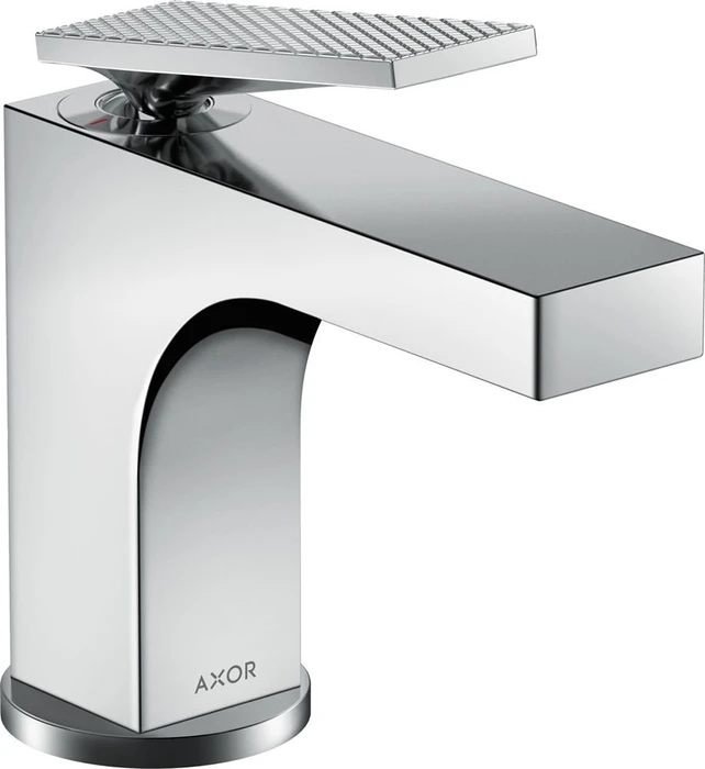 Hansgrohe Axor Citterio 90 Waschbeckenarmatur mit Hebelgriff Ablauffernbedienung und Rautenschliff polished goldoptik