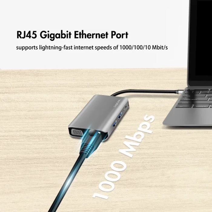 LogiLink USB 3.2 Gen 1 Dockingstation 7-in-1 Port, USB-C 3.0 [Stecker]