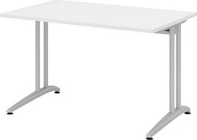 Hammerbacher Ergonomic B-Serie BS12/W Schreibtisch 120x80cm weiß/silber
