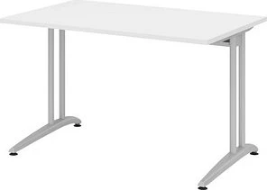 Hammerbacher Ergonomic B-Serie BS12/W Schreibtisch 120x80cm weiß/silber