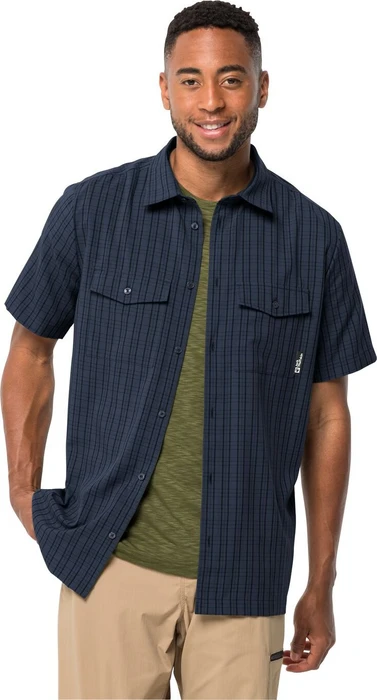 Jack Wolfskin Thompson Hemd kurzarm night blue checks (Herren)