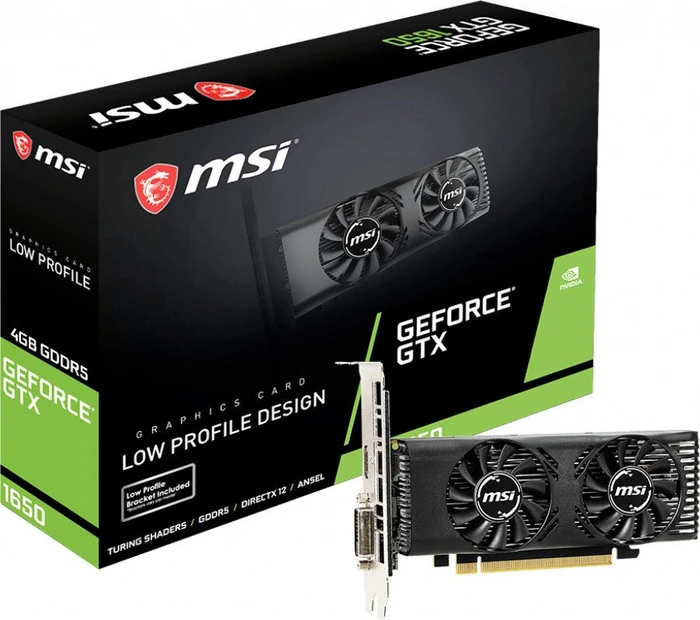 MSI GeForce GTX 1650 4GT LP, 4GB GDDR5, DVI, HDMI