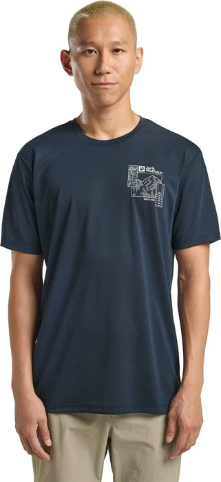 Jack Wolfskin Vonnan Graphic Funktionsshirt kurzarm explore midnight sky (Herren)