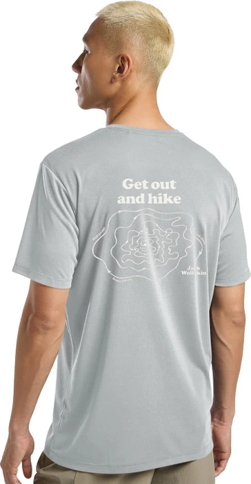 Jack Wolfskin Vonnan Graphic Funktionsshirt kurzarm outdoor cool grey (Herren)