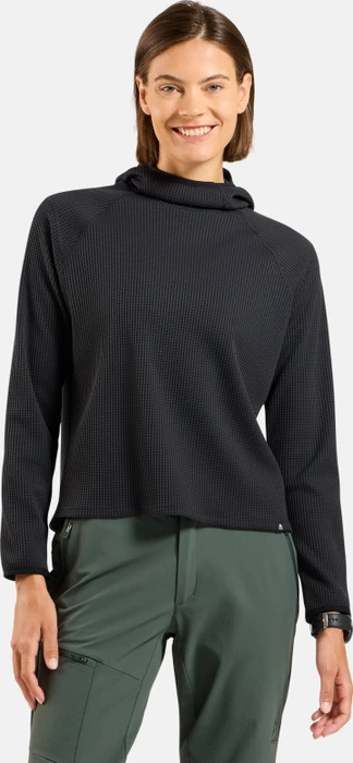 Odlo Cubic Multisport Midlayer Hooded Funktionsshirt langarm schwarz (Damen)