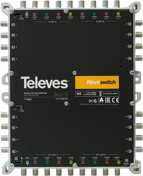 Televes NevoSwitch 9 Eingänge - 16 Ausgänge