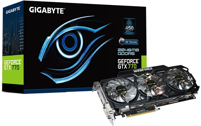 GIGABYTE GeForce GTX 770 Windforce 3X OC, 2GB GDDR5, 2x DVI, HDMI, DP