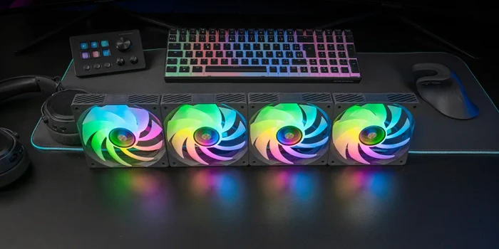 Mars Gaming MF-SI4KIT ARGB Fan Kit, schwarz, LED-Steuerung, Fernbedienung, Lüftersteuerung, 120mm, 4er-Pack