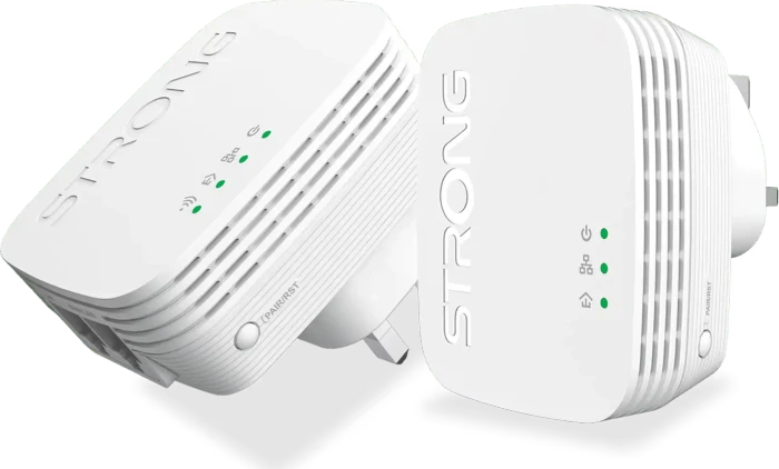Strong Powerline Wi-Fi 600 Kit Mini, UK-Version, Powerline/WLAN-Access Point und Powerline-Adapter Set, 2er-Bundle
