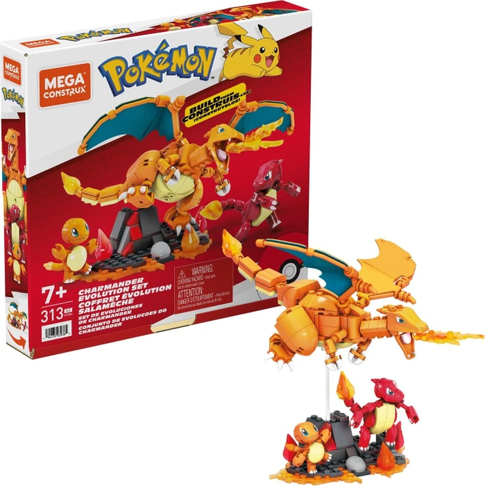 Mattel Mega Construx Pokémon Glumanda Evolution Set