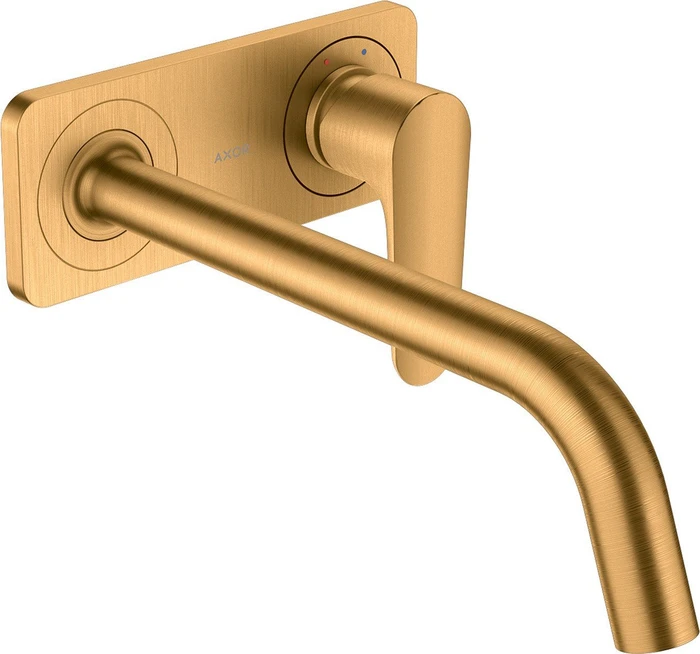 Hansgrohe Axor Citterio M Waschbeckenarmatur mit Platte 227mm brushed gold optic