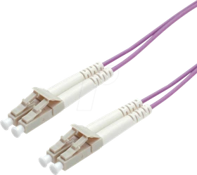 Roline / Secomp Low-Loss LS0H LWL Duplex Kabel, OM4, 2x LC Stecker/2x LC Stecker, 1m, violett