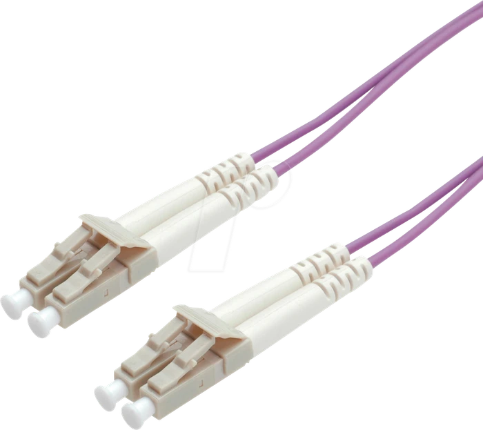 Roline / Secomp Low-Loss LS0H LWL Duplex Kabel, OM4, 2x LC Stecker/2x LC Stecker, 1m, violett