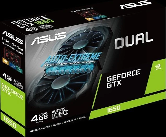 ASUS Dual GeForce GTX 1650, DUAL-GTX1650-4G, 4GB GDDR5, DVI, HDMI, DP