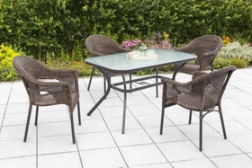 Merxx Ravenna Gartenmöbel-Set schokobraun, 5-tlg.