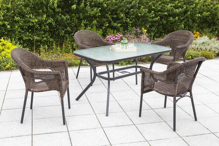 Merxx Ravenna Gartenmöbel-Set schokobraun, 5-tlg.