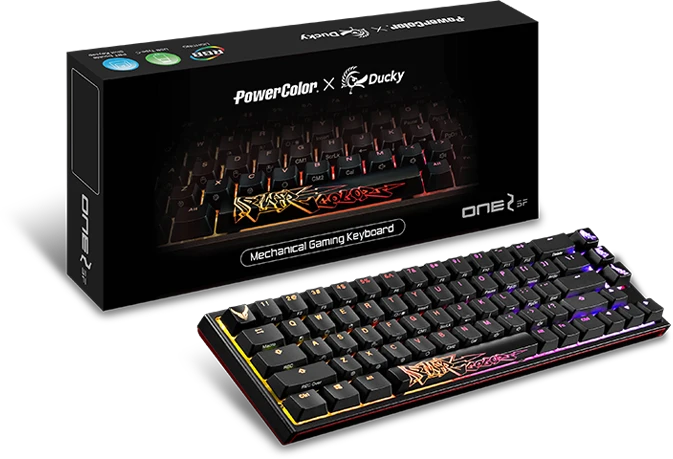 PowerColor X Ducky One 2 SF RGB Special Edition, Kailh Box WHITE, USB, US