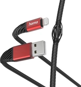 Hama Ladekabel Extreme USB-A/Lightning 1.5m Nylon schwarz/rot