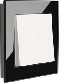 Opus Fusion Glas Abdeckrahmen 1-fach, weiß/weiß