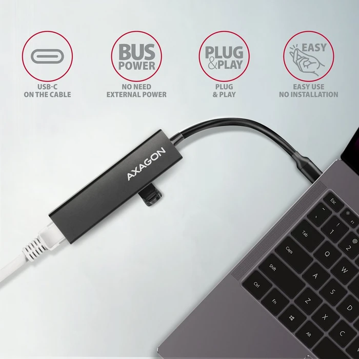 Axagon Hub, LAN-Adapter, USB-C 3.0 [Stecker]