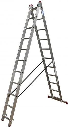 Krause Corda Alu 2-tlg. Teleskop-Mehrzweckleiter, 2x 8 Stufen