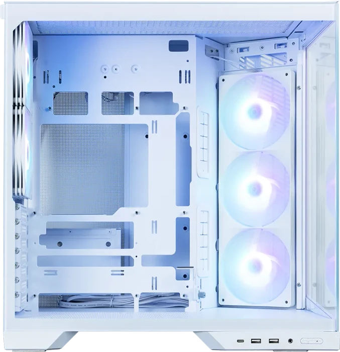 Zalman D50 White, weiß, Glasfenster