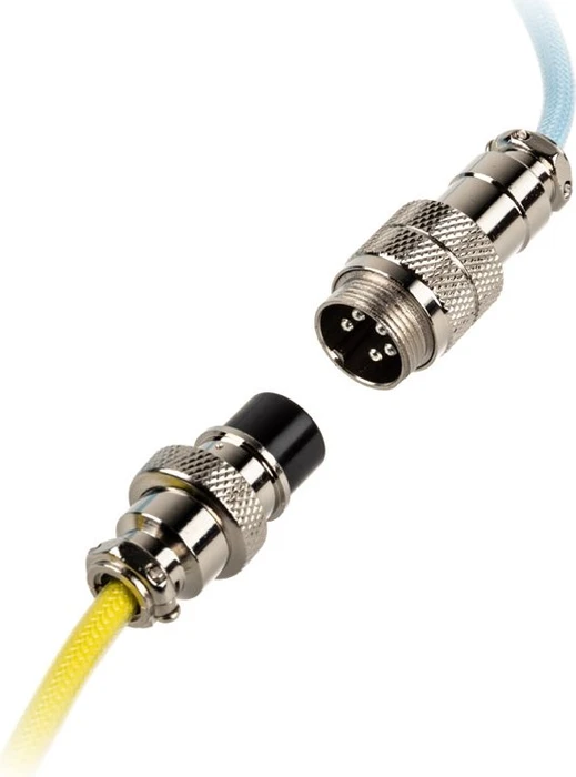 Ducky Premicord Spiralkabel USB-C auf USB-A, Tastaturkabel (Spiral-Textilkabel), 1.8m, Cotton Candy
