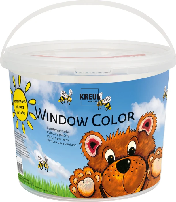 Kreul Window Color Set Powerpack Bär Glasmalfarbe, 8 Farben, 125ml, 8er-Set