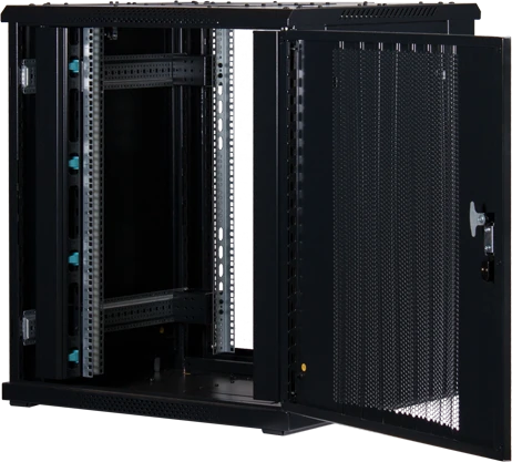 Rockstable 19" Serverschrank 18HE, Gitternetztür, IP2X, schwarz, 800mm tief