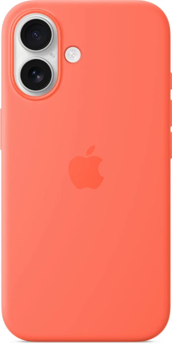 Apple Silikon Case mit MagSafe für iPhone 16 Mandarine