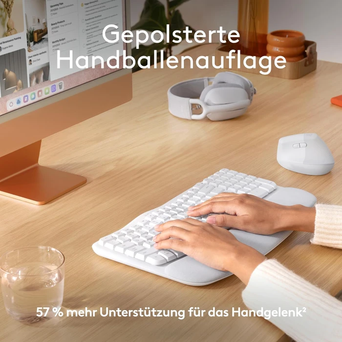 Logitech Wave Keys for Mac, Grauweiß, Logi Bolt, USB/Bluetooth, DE