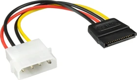 InLine Stromkabel Molex 4-Pin Stecker auf SATA 15-Pin Buchse, 30cm (29670C)