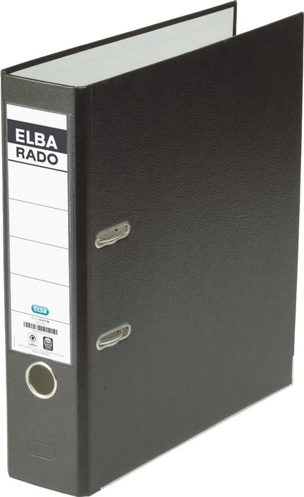 Elba Rado brillant Ordner 2-Ring, 80mm, A4, schwarz