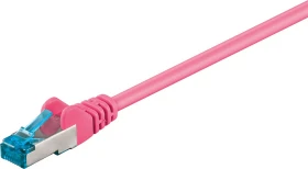 goobay Patchkabel, Cat6a, S/FTP, RJ-45/RJ-45, 15m, rosa