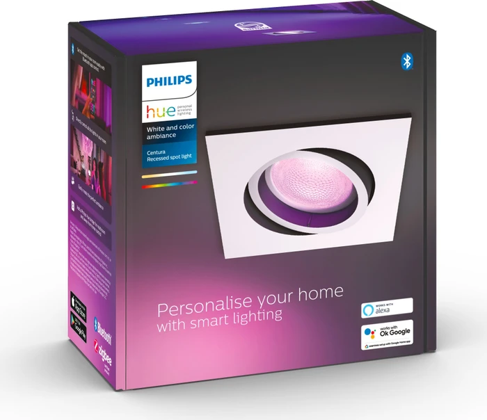 Philips Hue White and Color Ambiance Centura Einbauleuchte eckig weiß