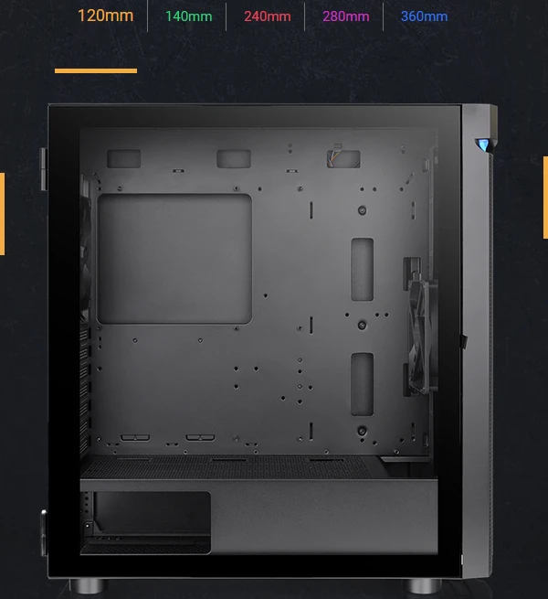 Thermaltake H590 TG ARGB, schwarz, Glasfenster
