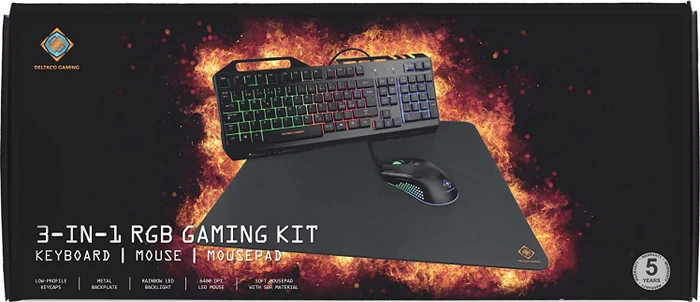 Deltaco Gaming 3in1 Gaming Gear Kit, USB, UK